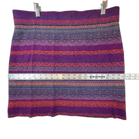 Krimson Klover Merino Wool Silk SIZE XL Geometric Print MiniSkirt Aztec Fairisle - Picture 3 of 9